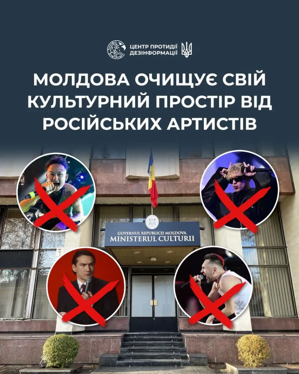 У Молдові не рекомендують проводити концерти низки російських артистів через ризики для нацбезпеки - ЦПД