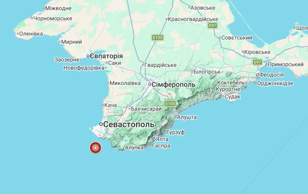 Біля узбережжя окупованого Криму зафіксували землетрус магнітудою 3,4